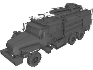 Ural 5557 Fire Truck 3D Model preview
