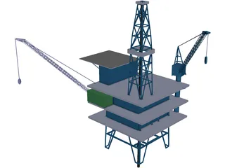 Oil Platform 3D Model preview