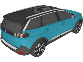 Peugeot 5008 (2017) 3D Model preview
