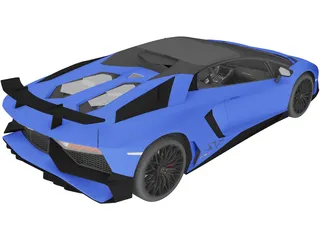 Lamborghini Aventador LP750-4 SV Roadster (2016) 3D Model preview