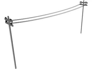 Telephone Pole 3D Model preview