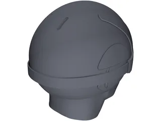 Ski Helmet with Goggles 3D Model preview