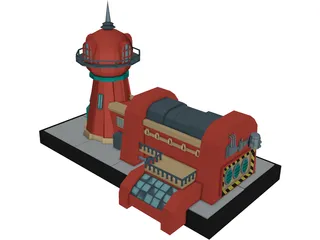 Planet Express Building 3D Model preview