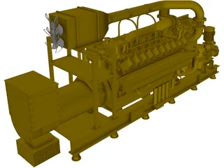 Caterpillar G35 20C V20 2MW 3D Model preview