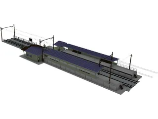 Train Station 3D Model preview