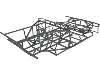 Lamborghini Diablo Frame 3D Model preview