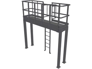 Steel Industrial Platform 3D Model preview