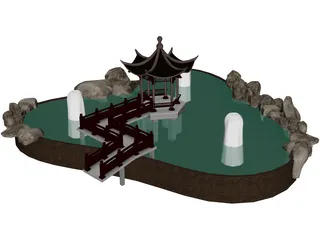 Pavilion On Pond 3D Model preview