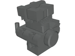 Kawasaki EX-500 Engine 3D Model preview