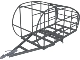 Mini Teardrop Camper Frame 3D Model preview