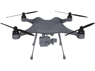 Four-Rotor UAV Drone 3D Model preview