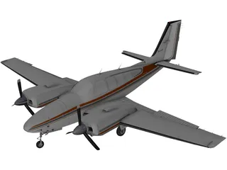 Beechcraft Baron 58 3D Model preview