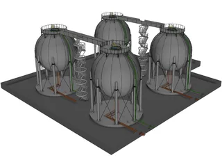 Gas Tanks 3D Model preview