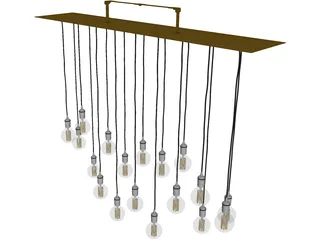 Luster Hanged Pendant Light 3D Model preview