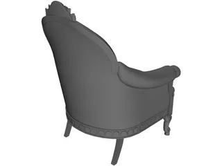 Antique Classic Armchair 3D Model preview