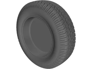 Wheel with Tire 3D Model preview