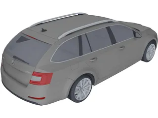 Skoda Octavia Combi (2014) 3D Model preview