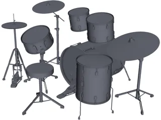 Drum Kit Pearl 3D Model preview