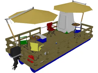 Dock Boat 3D Model preview