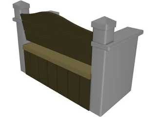 Garden Bench 3D Model preview