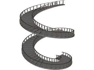 Spiral Staircase 3D Model preview