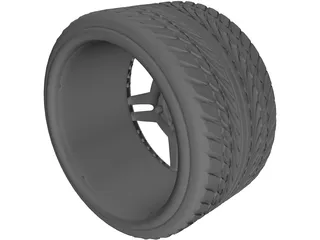 Wheel with Tyre 3D Model preview