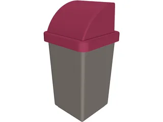 Rubbish Bin 3D Model preview