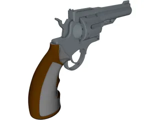 Smith and Wesson Revolver 3D Model preview