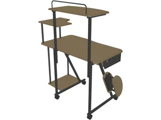 Desk Computer 3D Model preview