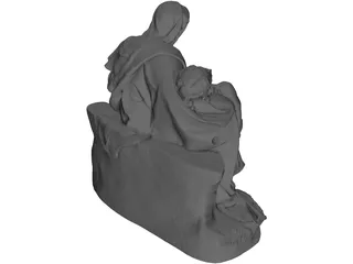Pieta di Michelangelo 3D Model preview
