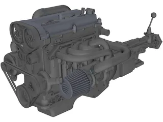 Ford Zetec Engine 3D Model preview