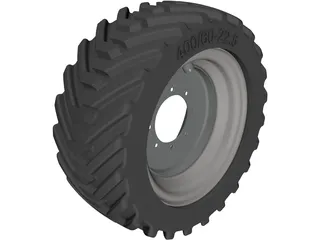 400/60-22.5 Tyre 3D Model preview