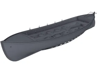 Wooden Boat 3D Model preview