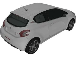 Peugeot 208 GTI (2013) 3D Model preview