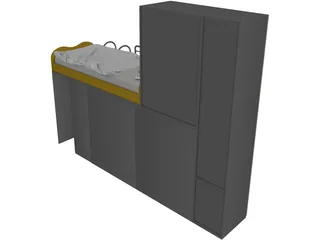 Bunk Bed Dual 3D Model preview
