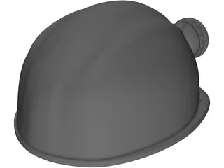 Miners Helmet with Head Lamp 3D Model preview