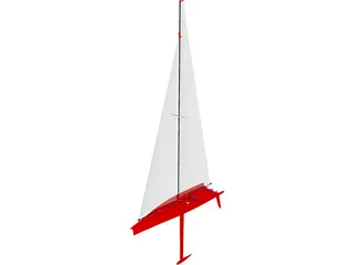 Maxi 100 Sailboat 3D Model preview
