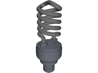 E27 Fluorescent Lamp 3D Model preview