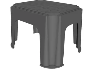 Plastic Stool 3D Model preview