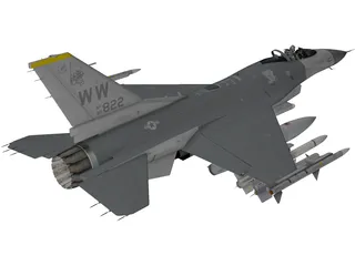F-16C USAF 3D Model preview