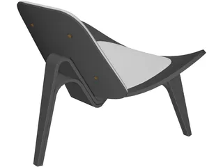 Hans J Wegner Three Legged Chair 3D Model preview
