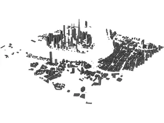 Shanghai Pudong City China 3D Model preview