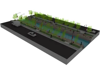 Landscape Mini Water Ways 3D Model preview