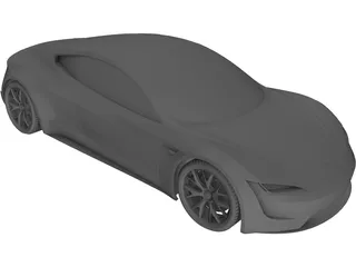 Tesla Roadster (2020) 3D Model preview