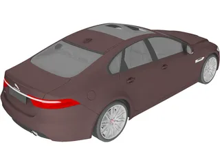 Jaguar XF (2016) 3D Model preview