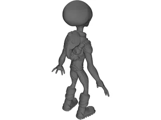 Funny Grey Alien 3D Model preview