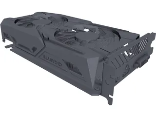 Gigabyte Nvidia GTX1050 Graphics Card 3D Model preview