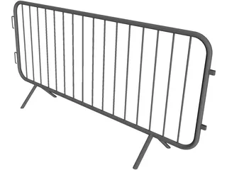 Crowd Control Barrier 3D Model preview