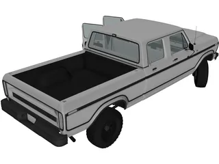 Ford F-Series Crewcab (1978) 3D Model preview