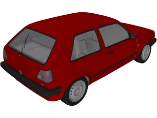 Volkswagen Golf GTI MK2 3D Model preview